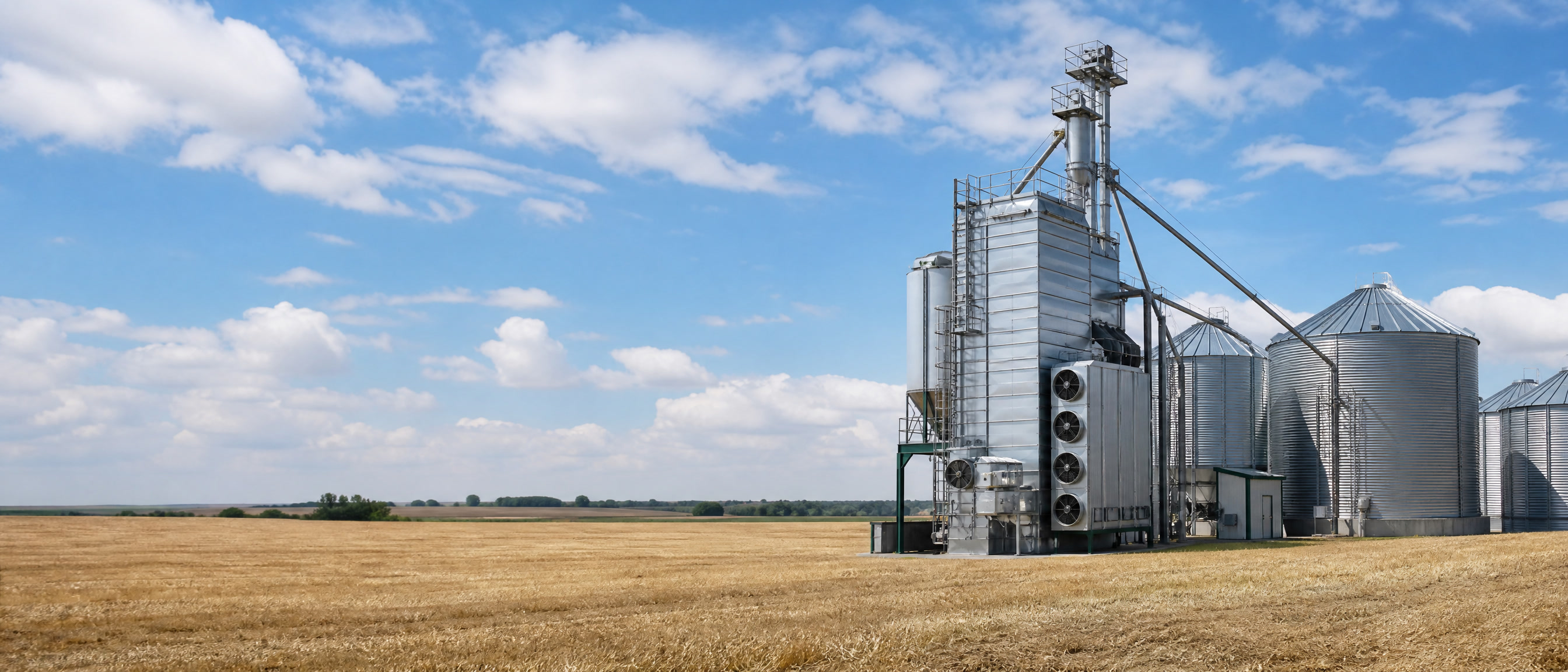 Oakland grain dryer and storage bins